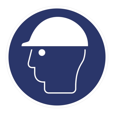 Kopfschutz benutzen - Bodenaufkleber Arbeitsschutz